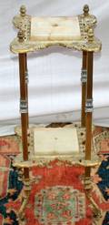041482 VICTORIAN BRASS  ONYX TWOTIER PLANT STAND