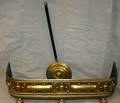 030427 BRASS FIRE FENDER AND BED WARMER L 39 D 12
