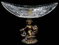 030396 CRYSTAL AND BRASS COMPOTE H 8 L 10