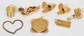 021430 GOLD CHARMS 8 INCLUDING 18KT  14KT GOLD