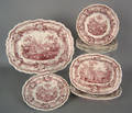 Red transfer decorated Staffordshire 19th c