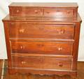 020446 VICTORIAN MAHOGANY CHEST OF DRAWERS H 42