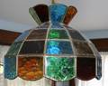 020441 STAINED GLASS HANGING LAMP H 10 DIA 12