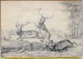 012409 W WEGENER PENCIL SKETCH HUNT SCENE 1886 9