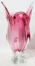 011520 CONTEMPORARY GLASS VASE H 15 W 8