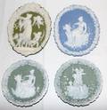 011483 CONTINENTAL BISQUE CAMEO PLAQUES C 1900 FOUR