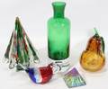 010465 BLOWN GLASS PAPER WEIGHTS PYRAMID PEAR TREE