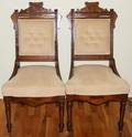 122462 VICTORIAN UPHOLSTERED  WALNUT SIDE CHAIRS