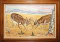 122444 DEAN COOMBS OIL ON CANVAS WHITE TAIL DEER 24