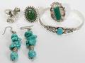 051550 STERLING  TURQUOISE BRACELET EARRINGS  RINGS