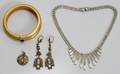051543 ANTIQUE  COSTUME NECKLACE EARRINGS  BRACELET