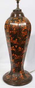051559 INDIAN PAPIER MACHE LAMP EARLY 20TH C H 23