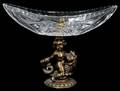 050489 CRYSTAL AND BRASS COMPOTE H 8 L 10