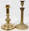 050474 BRONZE  BRASS CANDLESTICKS TWO H 1012