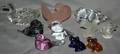 050470 GLASS ANIMAL FIGURES DUCKS BEARS ETC 10 PCS