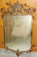 042493 SPANISH STYLE PAINTED METAL MIRROR 20TH C