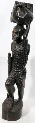041519 AFRICAN CARVED WOOD FIGURE H 30