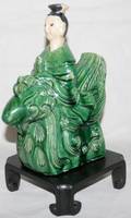 040515 CHINESE EARTHENWARE FIGURE OF MAN RIDING A BIRD