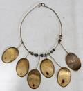 040491 AMERICAN INDIAN METAL AND BEAD WORK NECKLACE