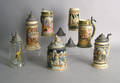 Seven German steins