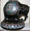 032475 CHINESE BRONZE AND CHAMPLEV ELEPHANT PLANTER