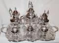 031499 SILVERPLATE TEA  COFFEE SET WITH TRAY 7 PCS