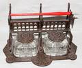 031507 VICTORIAN IRON INKSTAND H 5 L 8