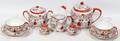 030464 JAPANESE PAINTED CHINA TEAPOT CREAMER SUGAR 
