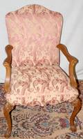021501 GEORGIAN STYLE CARVED WALNUT ARMCHAIR