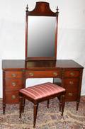 021499 KINDEL MAHOGANY VANITY BENCH  MIRROR