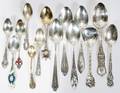 021487 STERLING SOUVENIR SPOONS  OTHERS ELEVEN PCS