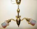 021493 ANTIQUE BRASS TWOLIGHT CHANDELIER H 20