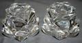 020494 GORHAM CRYSTAL FLOWER FORM CANDLESTICKS PAIR