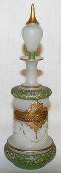 012457 HAND BLOWN VICTORIAN COLOGNE BOTTLE H 10