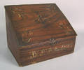 Small continental painted pine slant lid box