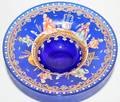 011524 VENETIAN COBALT GLASS COMPOTE H 2 12 DIA 5
