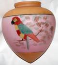 010506 GLASS CHANDELIER GLOBE PARROT MOTIF H 9