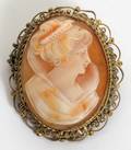 122496 ITALIAN CAMEO PIN GIRLS PROFILE