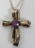 122491 STERLING 925 AMETHYST PENDANT WITH CHAIN L 24