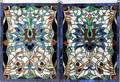 060522 LEADED GLASS PANELS EARLY 20TH C PAIR