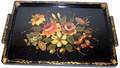 052517 HAND PAINTED WOOD SERVING TRAY W 16 L 24
