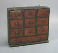Painted pine apothecary cabinet late 19th c