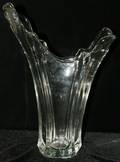 041570 HANDBLOWN GLASS VASE SIGNED H 14 34