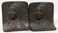 040531 ANTIQUE CAST IRON NATIVE AMERICAN CHIEF BOOKEND