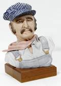 031558 EDWARD J ROHN BISQUE BUST TRAIN CONDUCTOR