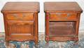 031555 DREXEL WALNUT NIGHT TABLES PAIR H 24 W 21