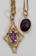 031541 AMETHYST PENDANTS YGOLD NECKLACE  BRACELET