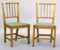Pair of Sheraton country walnut chairs