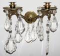 031536 BRASS  CRYSTAL TWOLIGHT SCONCE H 10 W 10