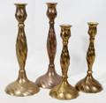 021533 BRASS SWIRLFORM CANDLESTICKS FOUR H 8  10